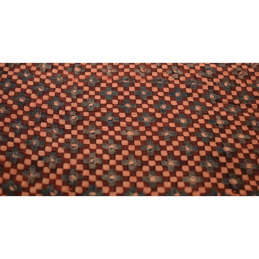 Ajrakh . Natural Color Cotton Fabric ~ 32 { Per meter }